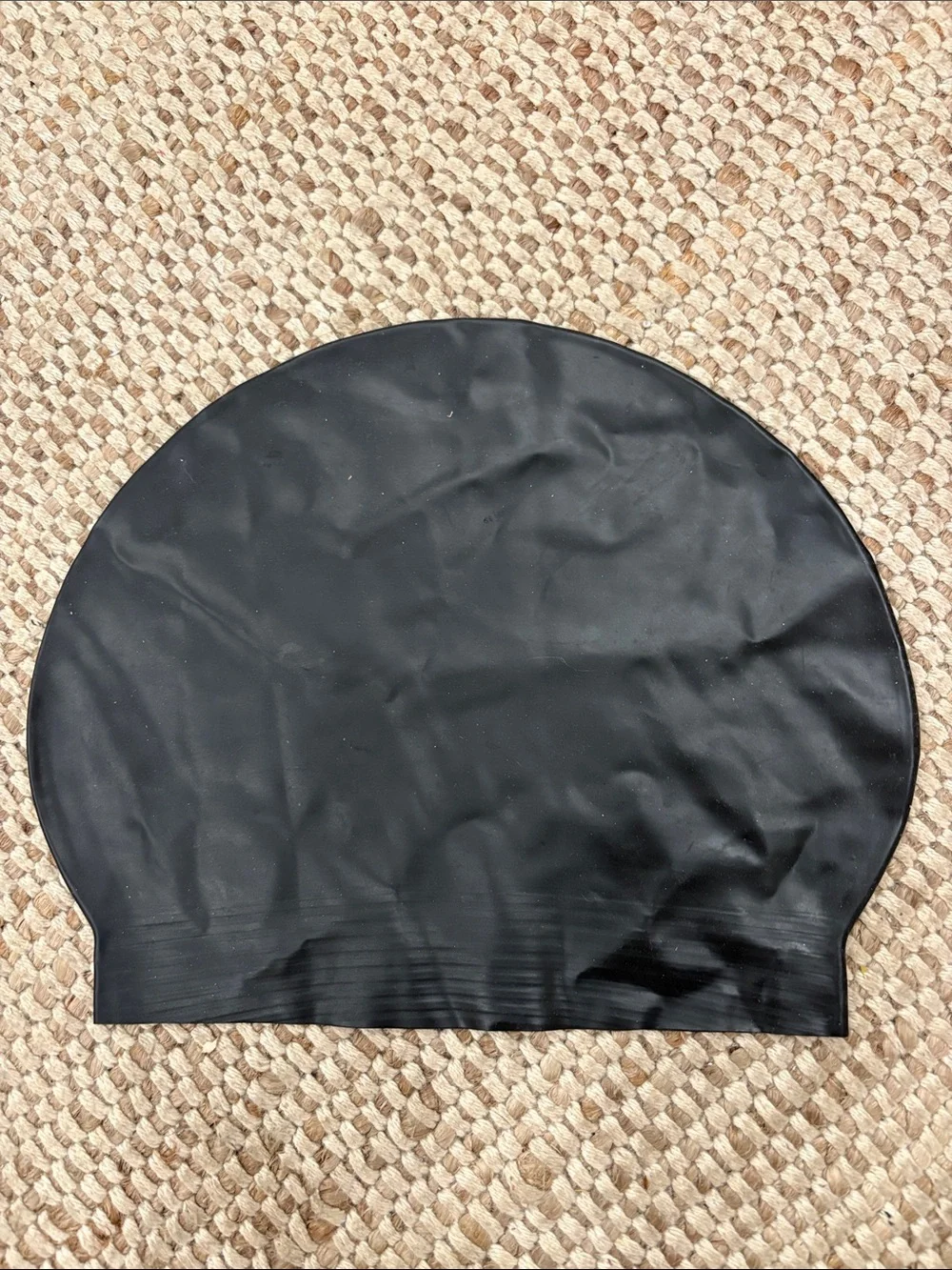 Nike Black Swim Cap with White Swoosh